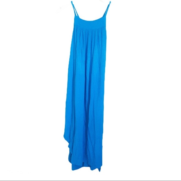 NWT GAP Crinkle Cut Sleeveless Midi Dress With Front Tie Belt Blue Size XS - Picture 5 of 11